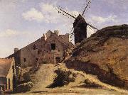 Corot Camille The Moulin of the Calette in Montmartre oil